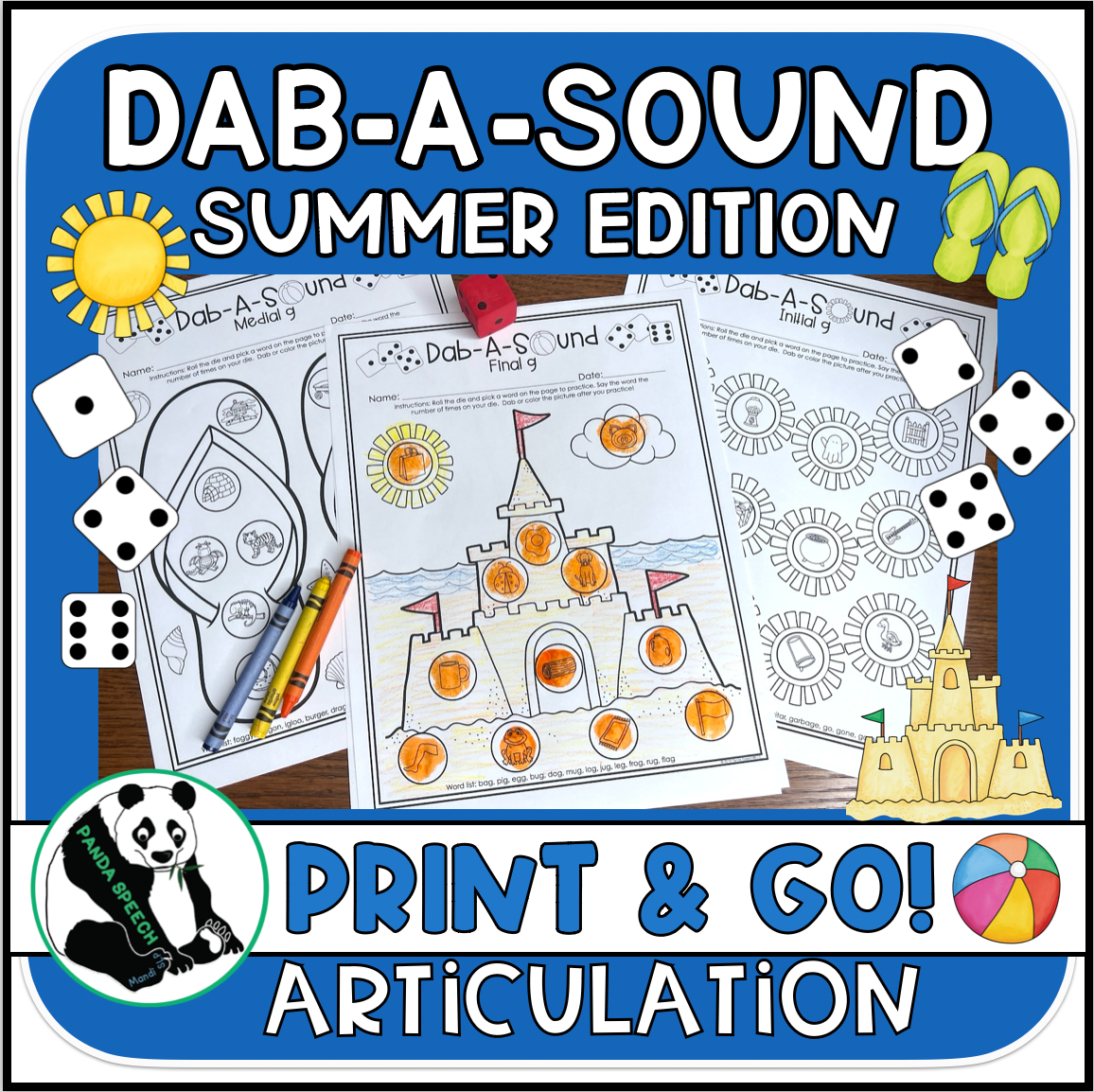 Dab a Sound Summer ~ Print & Go for Articulation Speech Therapy