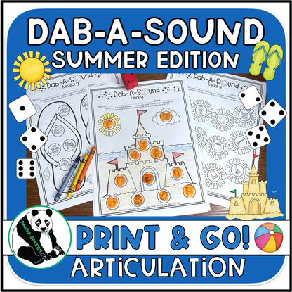 Dab a Sound Summer ~ Print & Go for Articulation Speech Therapy