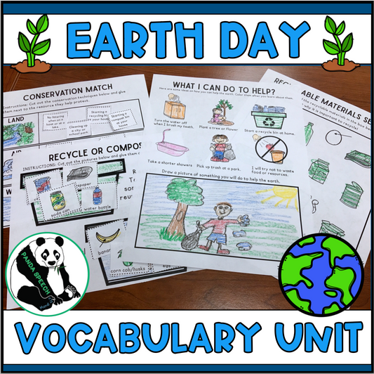 Earth day Vocabulary No-Print Unit ~ Print & Go