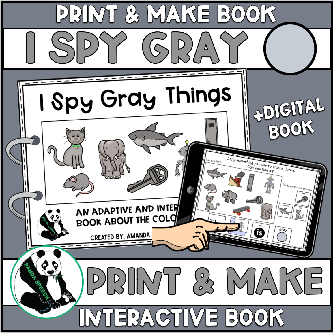 I Spy GRAY Things! Color Series Print & Make Books (includes a digital BOOM Card book)