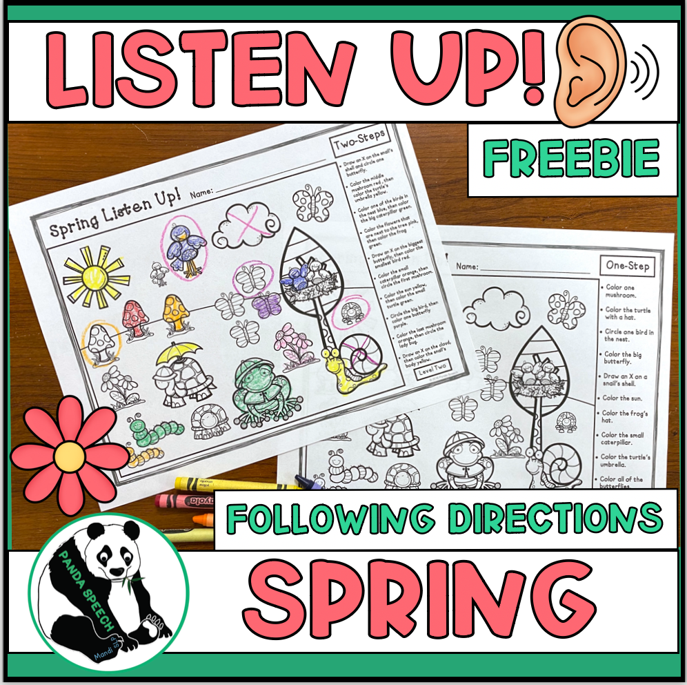 Spring Listen Up! Following Directions Freebie