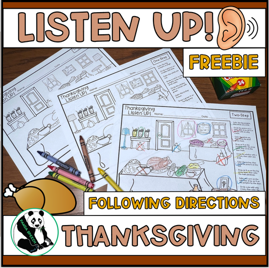 Thanksgiving Dinner Listen Up! Following Directions Freebie