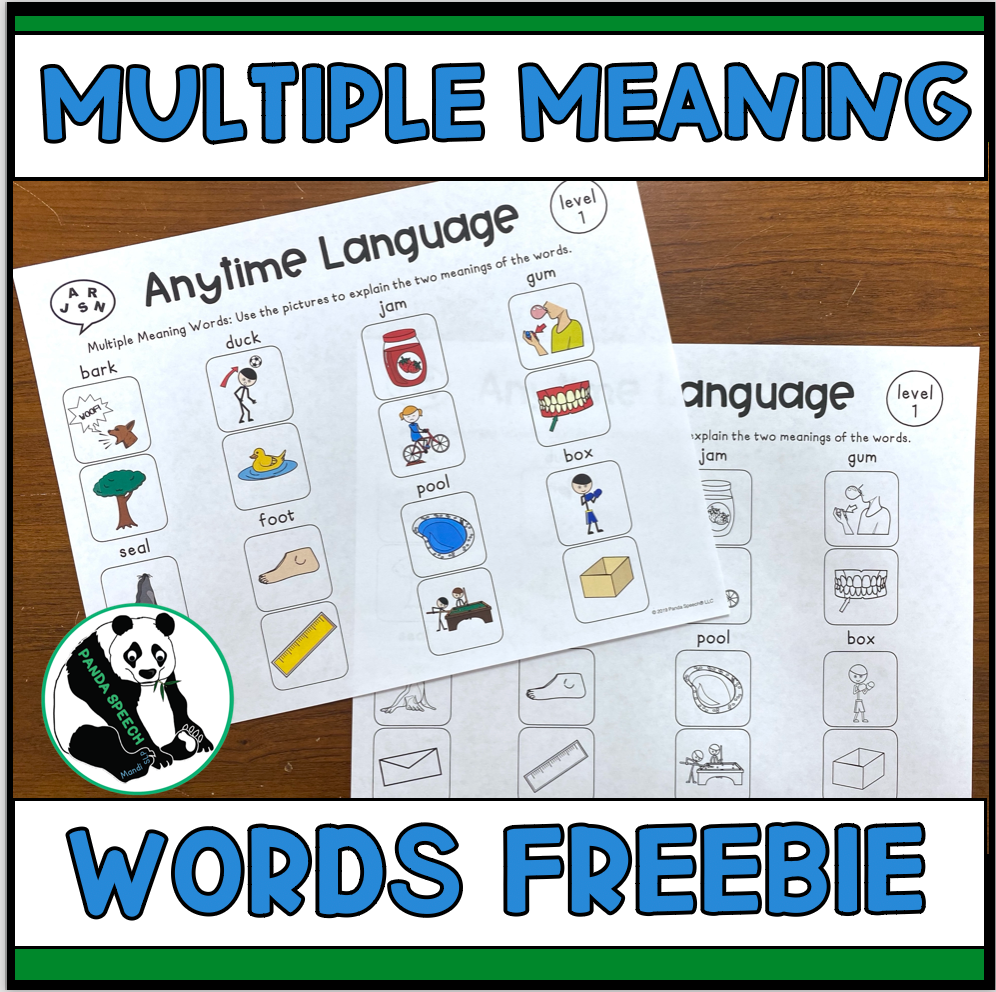 Multiple Meaning Words  ~ Print & Go FREEBIE