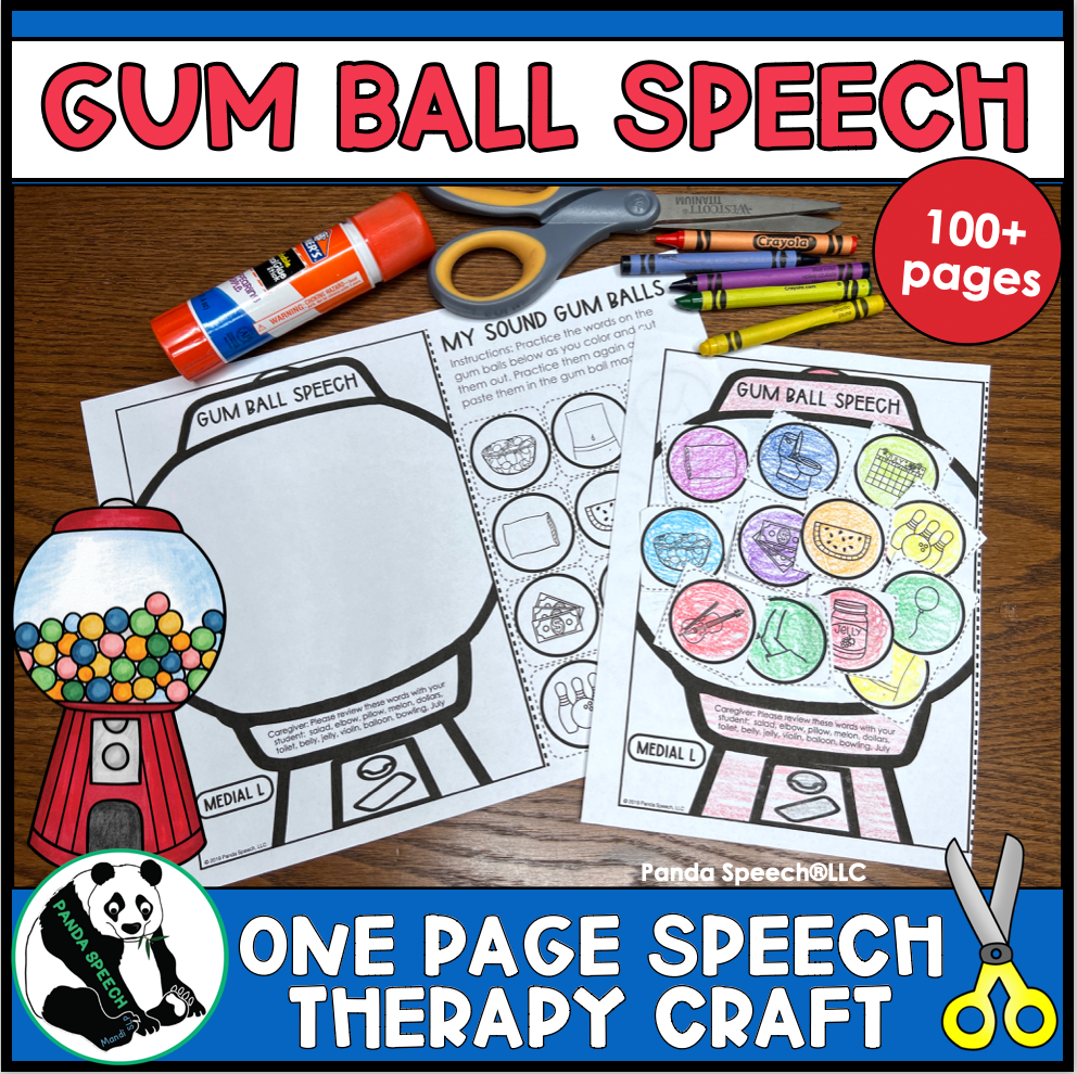 Gum Ball Speech ~ One Page Articulation & Language Craft