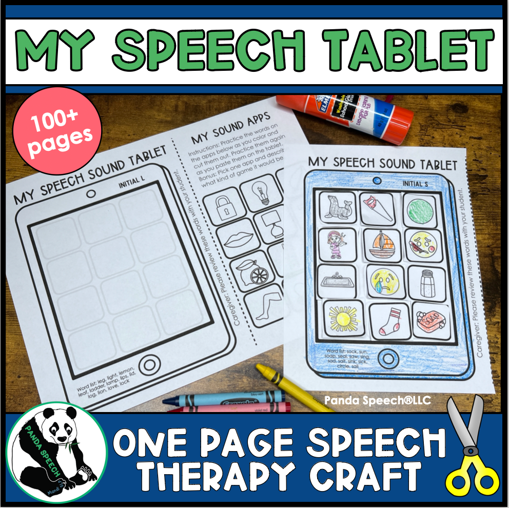 My Speech Tablet ~ One Page Articulation & Language Craft