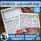 Speech Aquarium ~ One Page Speech and Language Craft