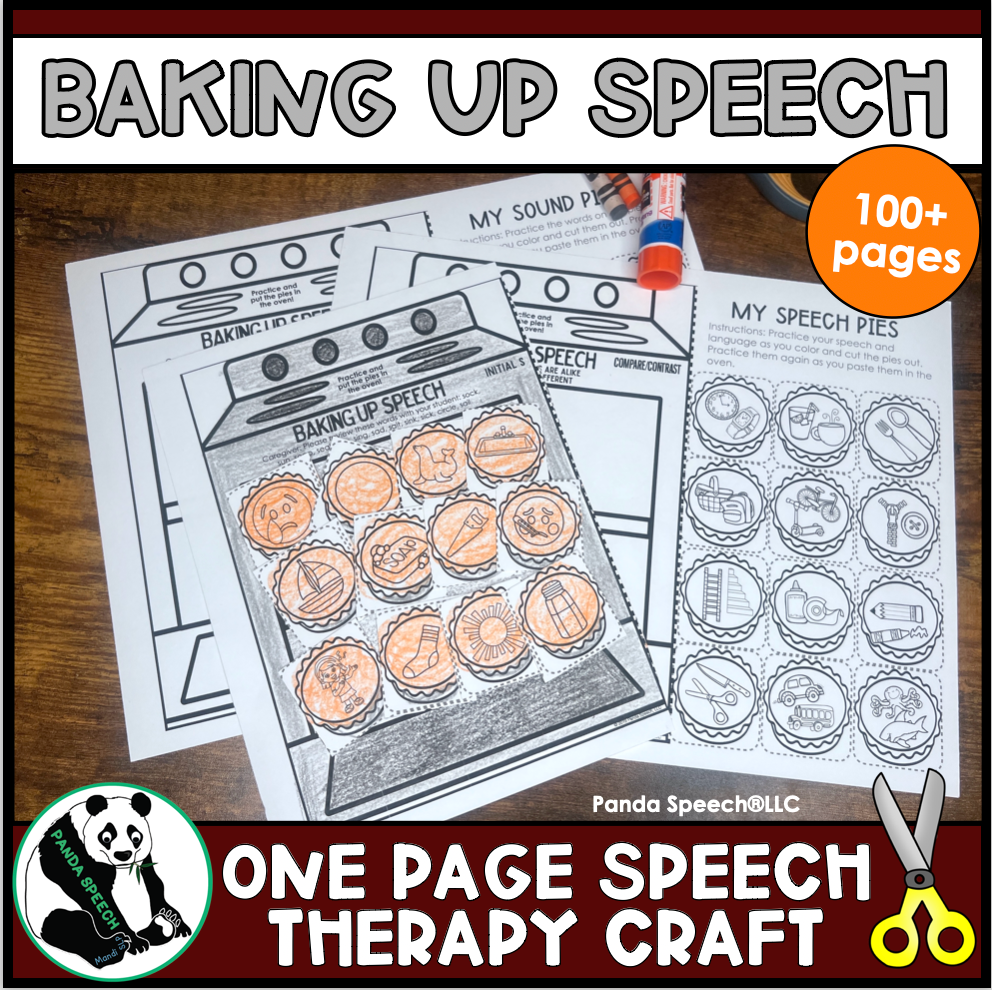 Baking Up Speech ~ One Page Speech and Language Craft