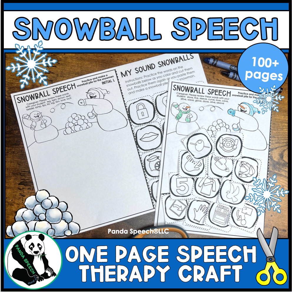 Speech Snowballs ~ One Page Articulation & Language Craft