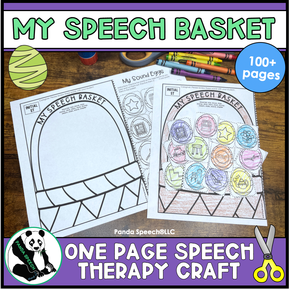 My Speech Easter  Basket ~  One Page Speech and Language Craft