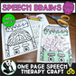 Speech Brains! ~ One Page Speech and Language Craft