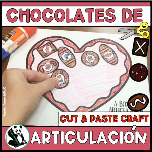 Una Caja De Chocolates De Articulación~ Speech Therapy Cut & Paste Craft in Spanish