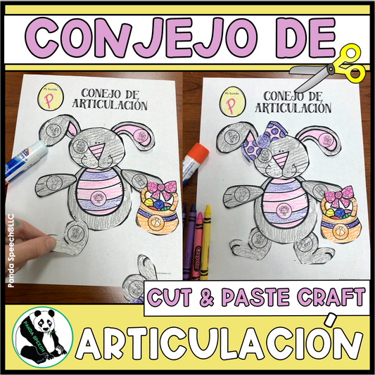 Conejo De Articulación~ Speech Therapy Cut & Paste Craft in Spanish