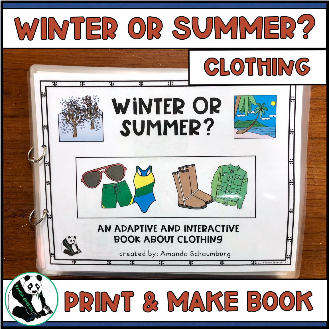 Functional Vocabulary Book: Seasonal Clothing Print & Make Book