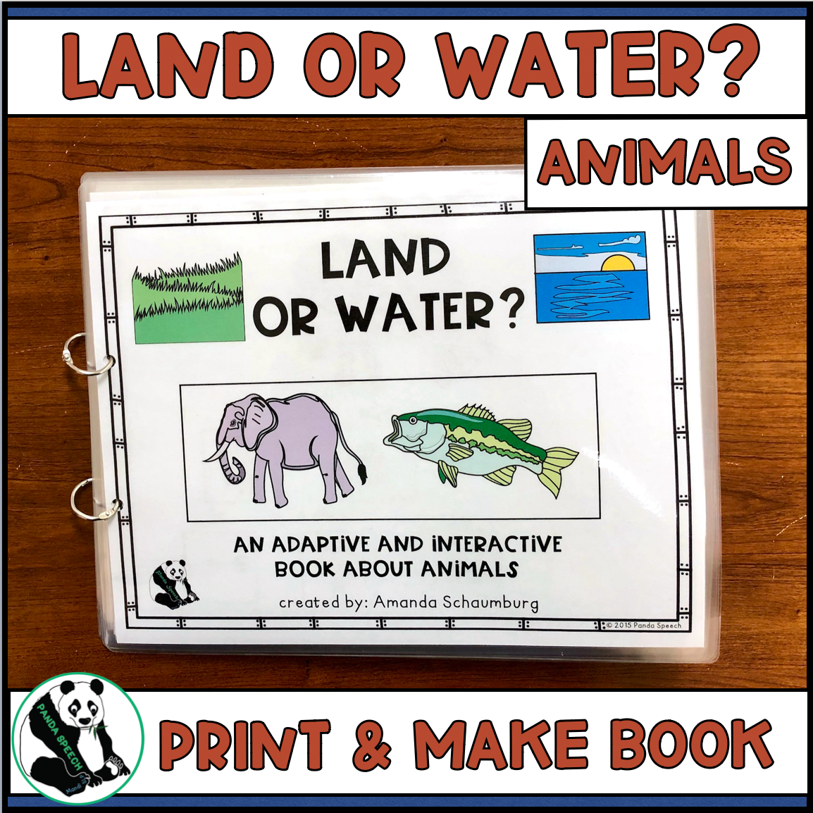 Functional Vocabulary Book: Land or Water Animal?  Print & Make Book