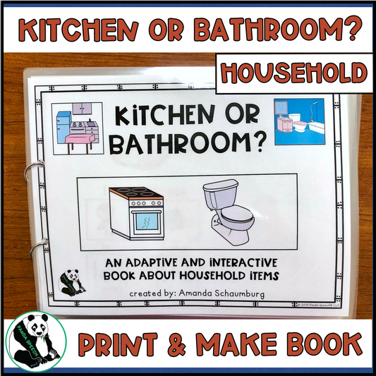 Functional Vocabulary Book: Kitchen or Bathroom? Print & Make Book