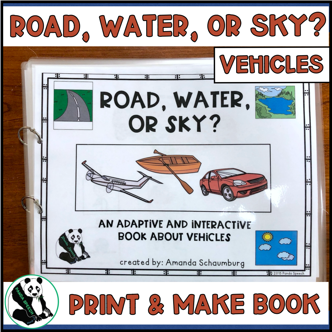 Functional Vocabulary Book: Road, Water, or Sky?  Print & Make Book