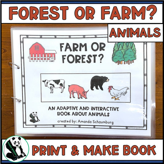 Functional Vocabulary Book: Forest or Farm Animal?  Print & Make Book