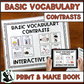 Basic Vocabulary Contrasts ~ Functional Vocabulary Book  Print & Make Book