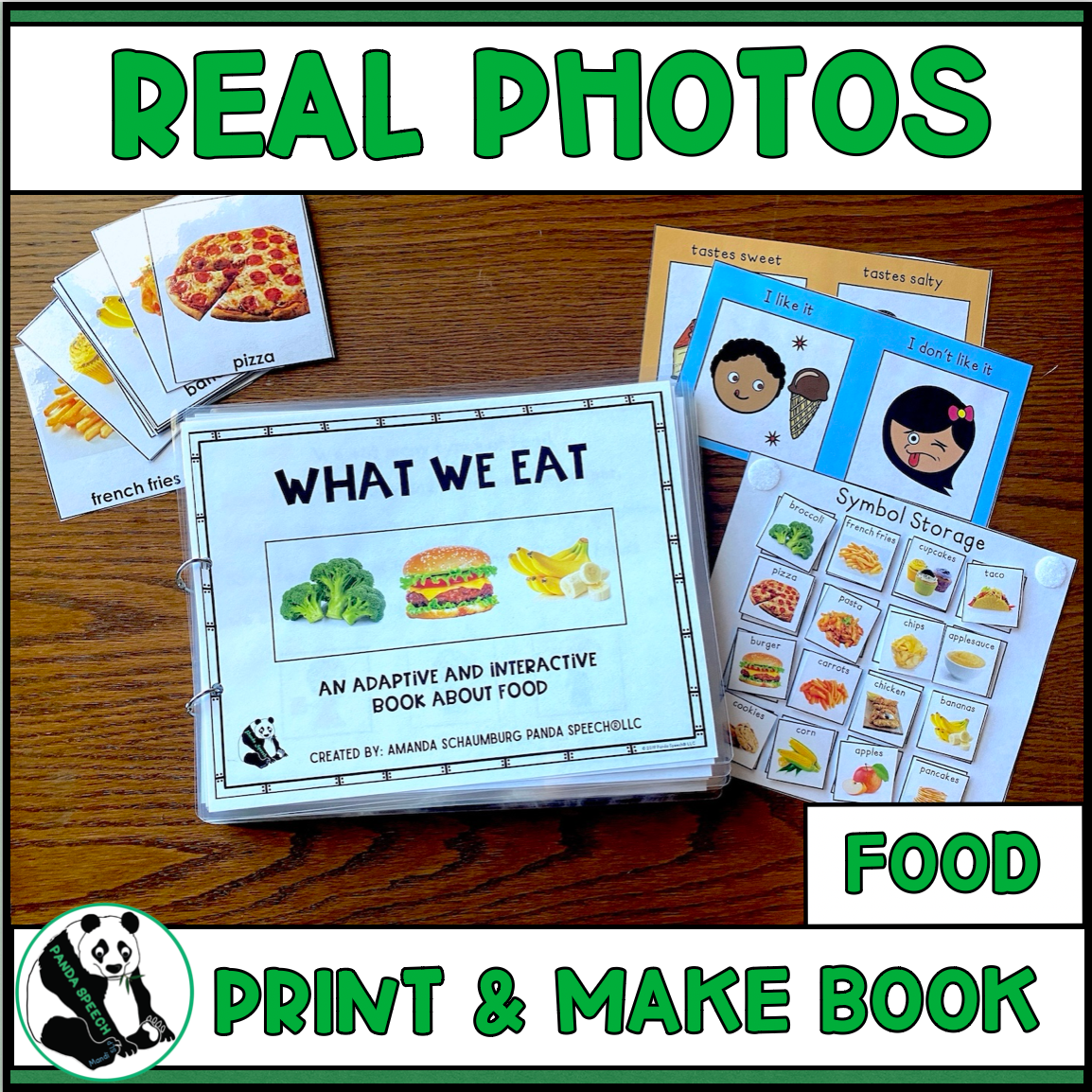 Real Photo Functional Vocabulary Book: What We Eat   Print & Make Book