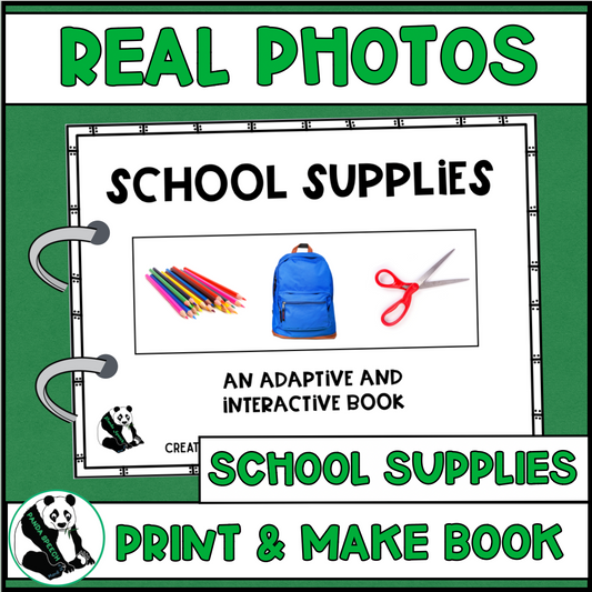 Real Photo Functional Vocabulary Book:SCHOOL SUPPLIES  Print & Make Book