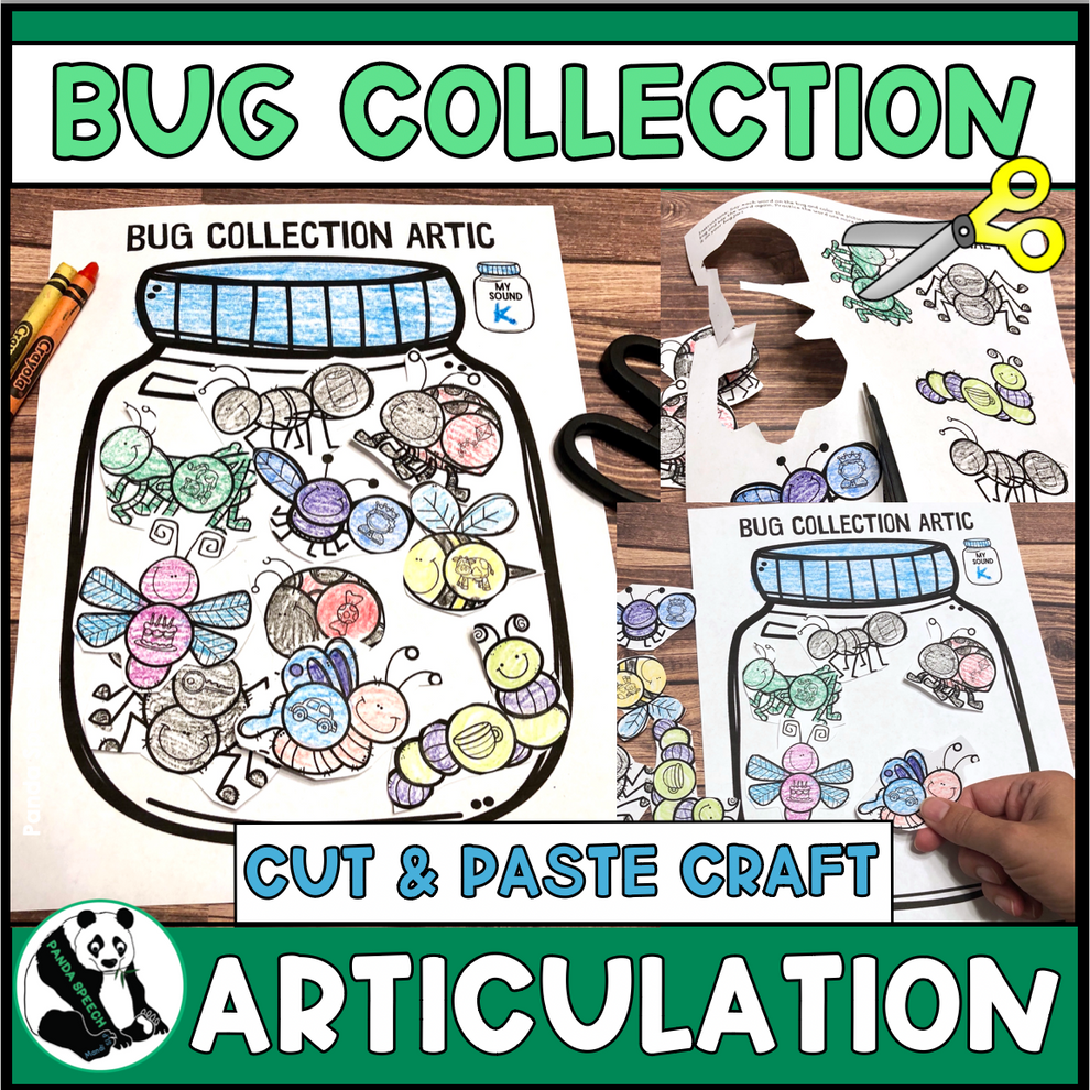 Bug Collection Craft Articulation Bug Collection~ Speech Therapy Cut & Paste Craft – Panda ...