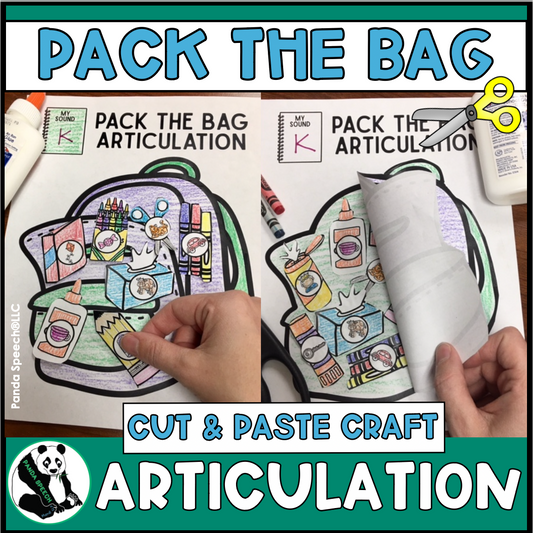 Pack the Bag Articulation~ Speech Therapy Cut & Paste Craft