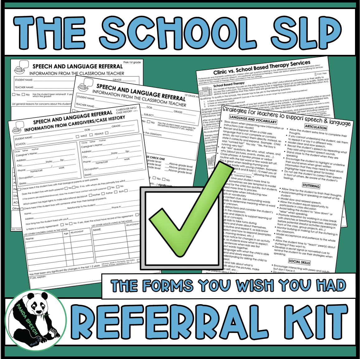 The School SLP Referral Kit ~ The forms you wish you had!