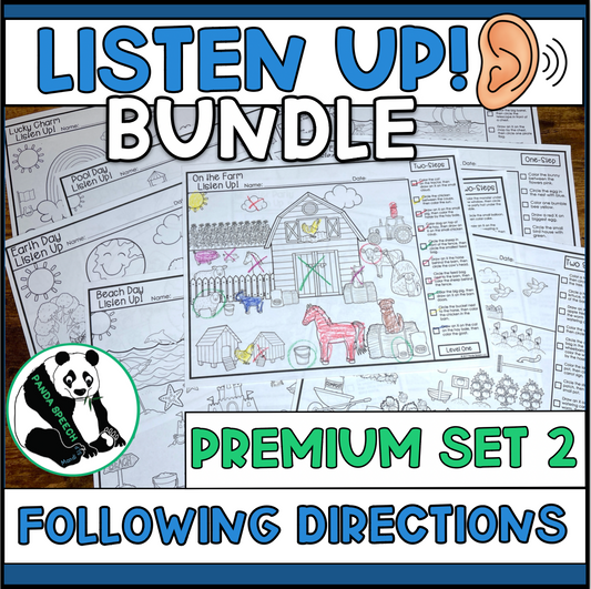 Premium Listen Up Following Directions Pack #2  Worksheets LIMITED TIME OFFER