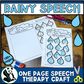 Rainy Speech ~ One Page Speech and Language Craft