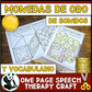 Monedos de Oros y Vocabulario Speech Therapy Craft with Spanish Targets