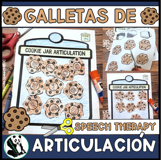 Galletas De Articulación:  ~ Spanish Articulation Cut and Paste Craft for Speech Therapy