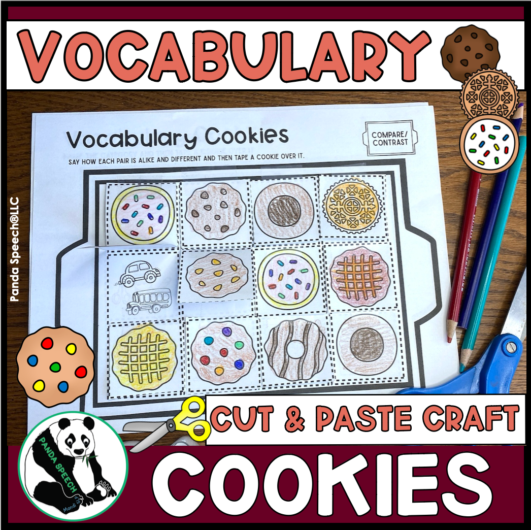 Vocabulary Cookies ~ Cut and Paste Craft for Speech Therapy – Panda ...