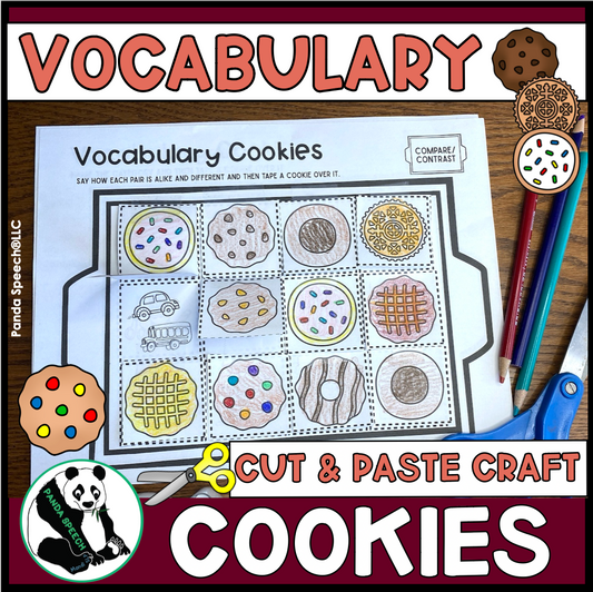 Vocabulary Cookies ~ Cut and Paste Craft for Speech Therapy