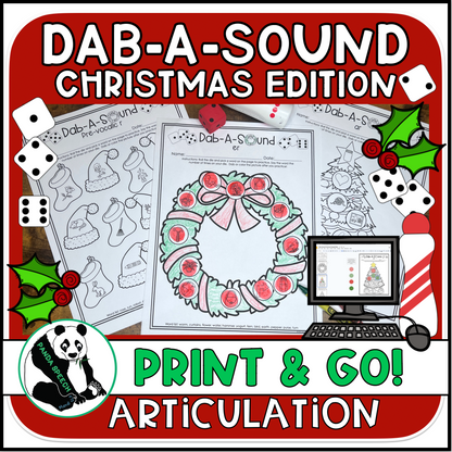 Dab a Sound Christmas Edition ~ Print & Go for Articulation Speech Therapy