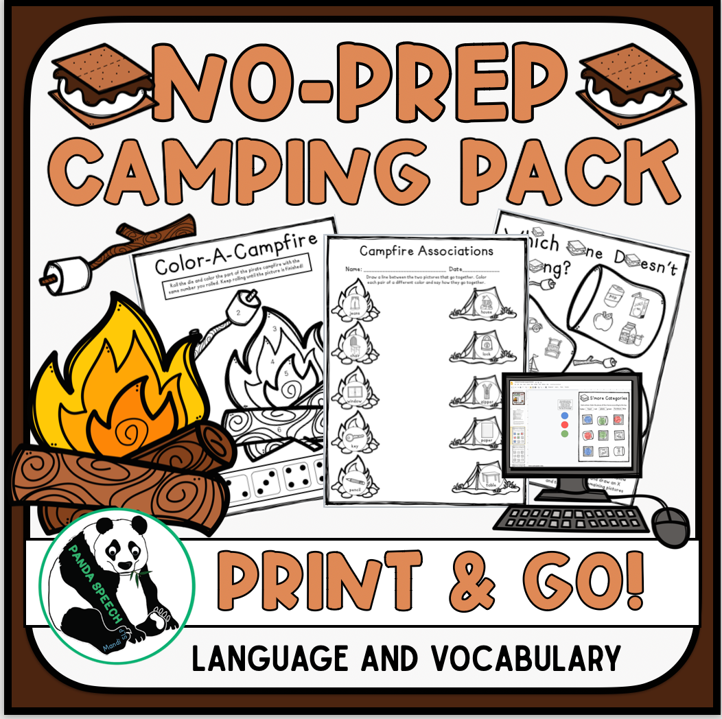 S'mores NO PREP Language Pack for Speech Therapy! Print & Go