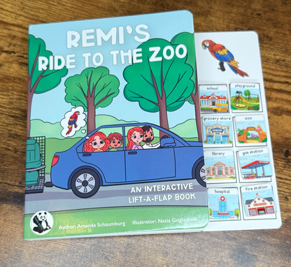 Remi's Ride to the Zoo ~  Lift-a-Flap Board Book + downloadable extras