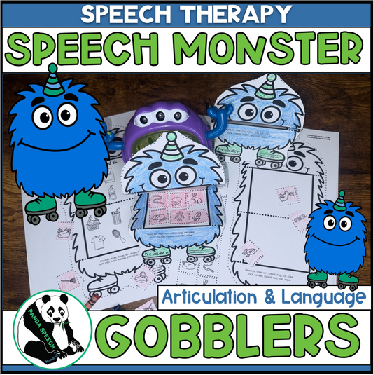 Speech Monster Gobblers for Speech Therapy ~ Articulation and Language No Prep One Page Craft