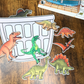 Felt Story Companion Set for Time to Rest T-REX~ Felt dinosaurs and basket (from book)