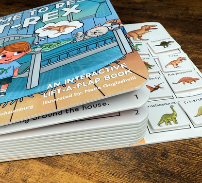 NEW! Time to Rest T-Rex ~  Lift-a-Flap Board Book + downloadable extras