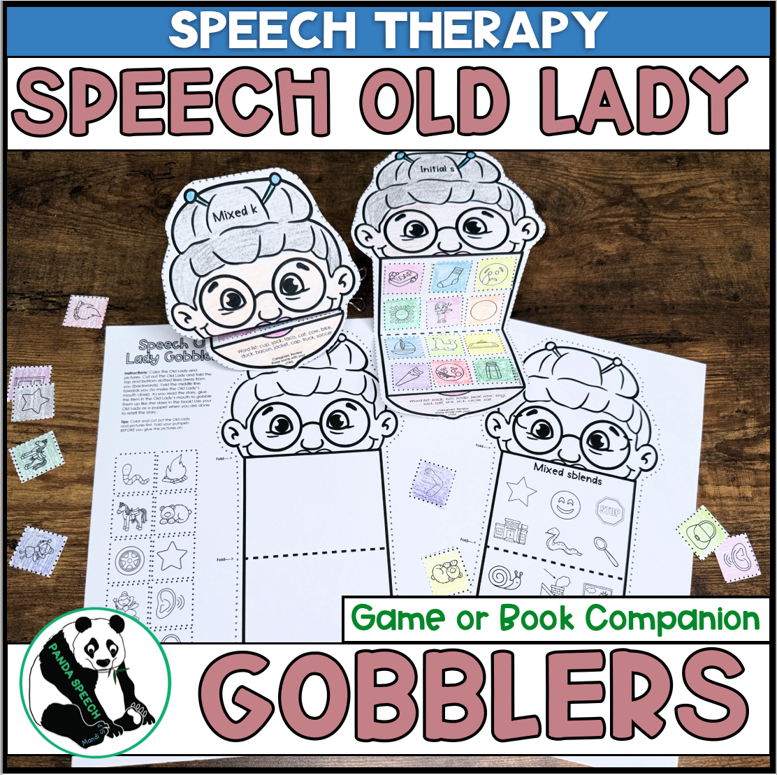 Speech Therapy Old Lady Gobblers ~ Book Companion OR Game Companion