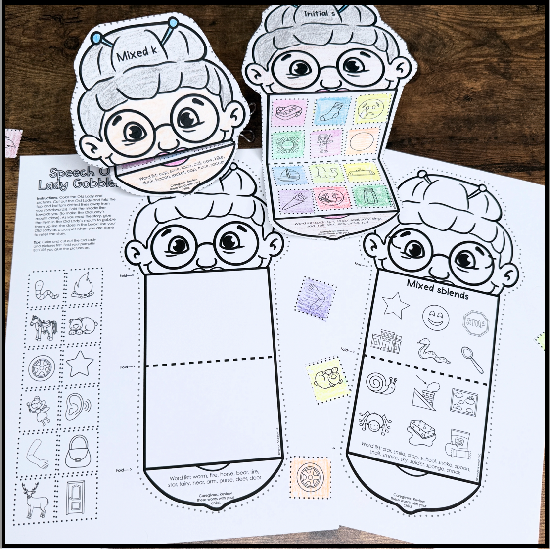 Speech Therapy Old Lady Gobblers ~ Book Companion OR Game Companion