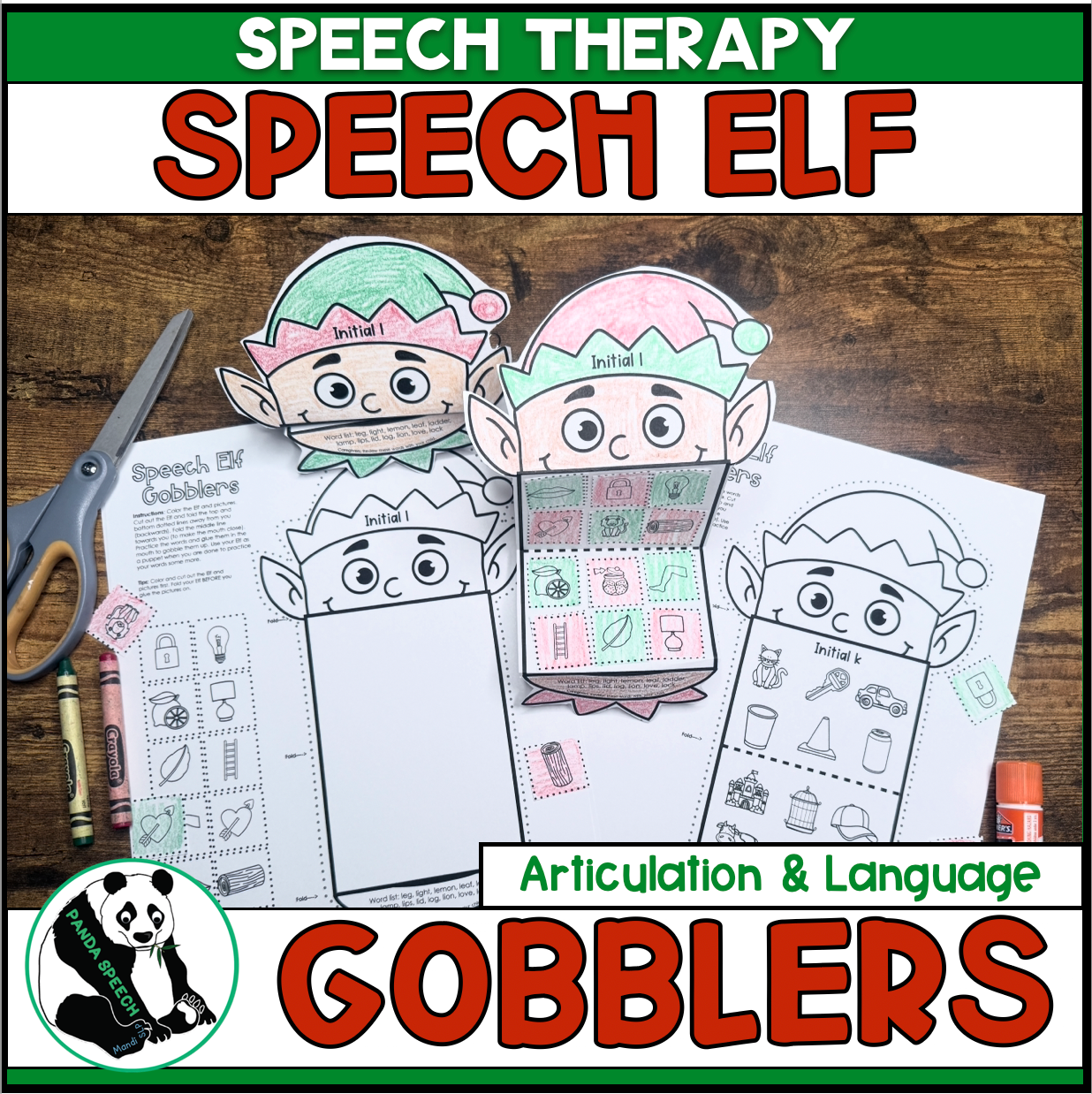 Elf Gobblers for Speech Therapy ~ Articulation and Language No Prep One Page Craft (Copy)