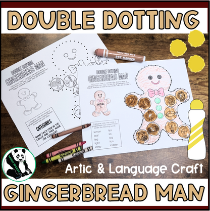 Double Dotting Speech Gingerbread Man ~ A Speech Therapy Art Activity