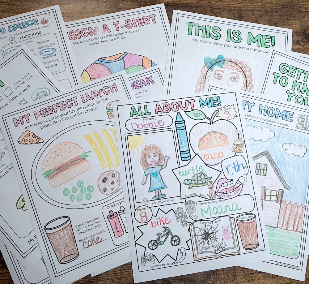 Getting to Know You in Speech Therapy ~ Print & Go