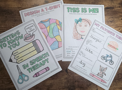 Getting to Know You in Speech Therapy ~ Print & Go