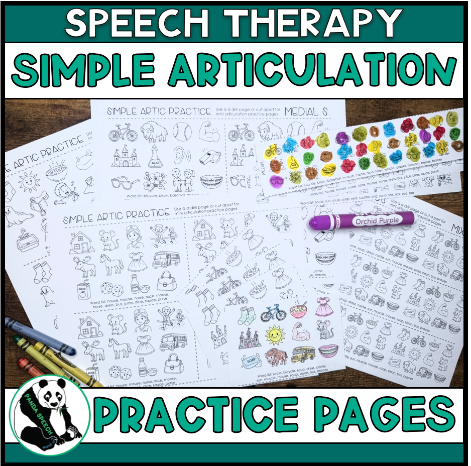 Simple Articulation Practice Pages