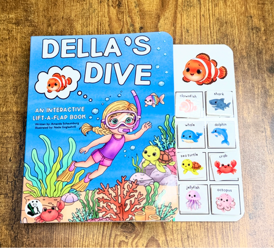 NEW Della's Dive  Lift-a-Flap Board Book + downloadable extras