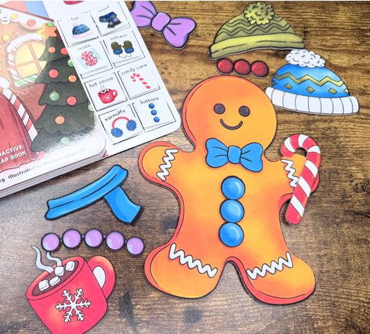 Felt Story Companion Set for Mr. Gingerbread's Buttons~ Felt Gingerbread person and accessories