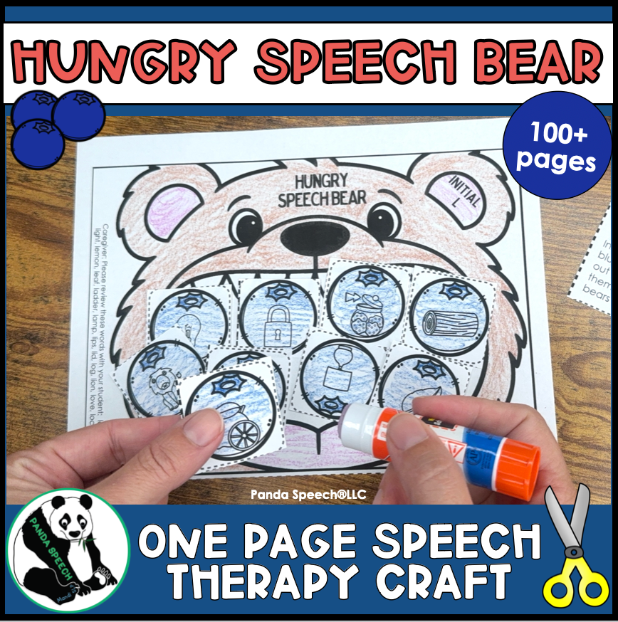 Hungry Bear Speech ~ One Page Speech and Language Craft