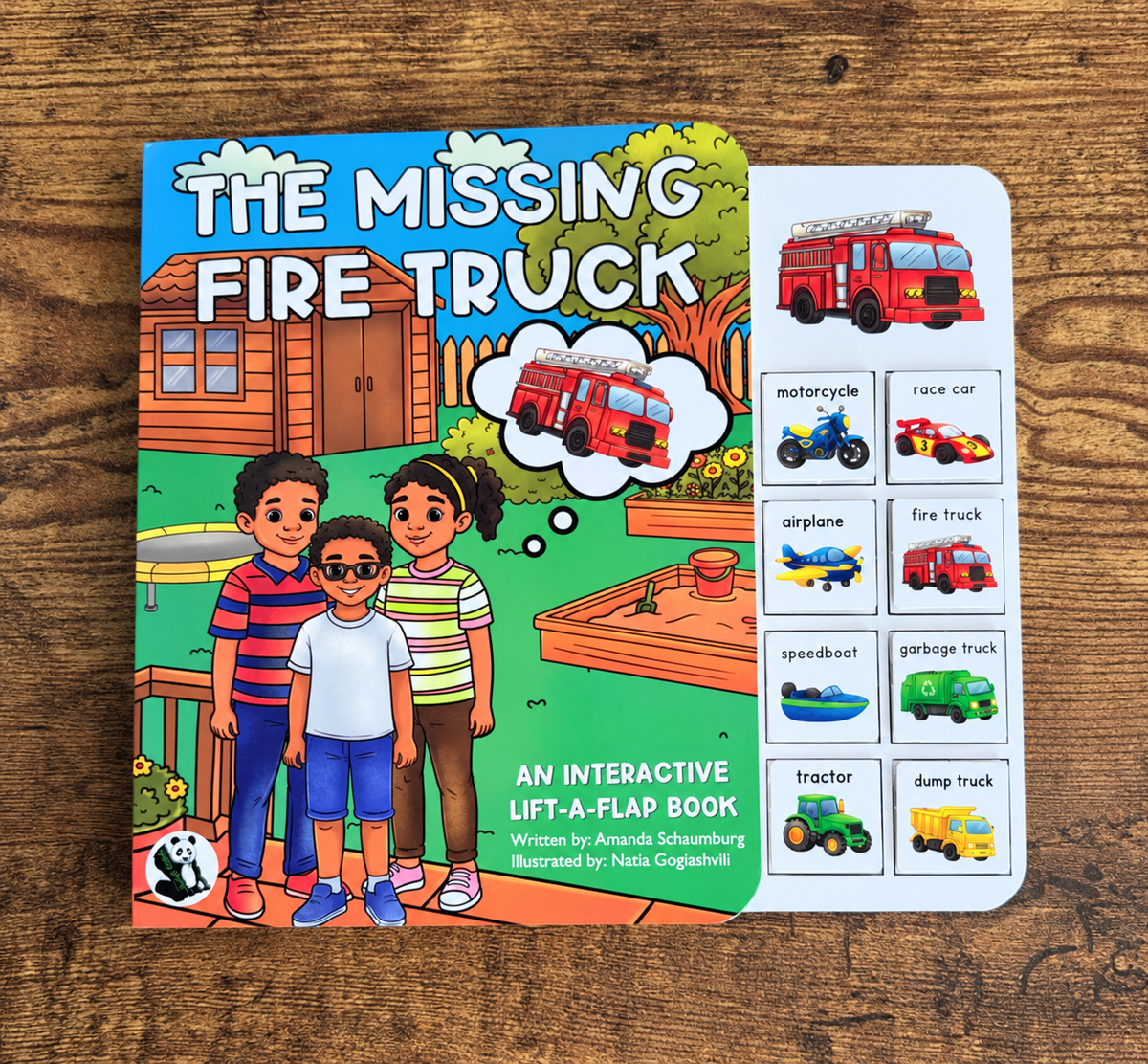 NEW The Missing Fire Truck ~  Lift-a-Flap Board Book + downloadable extras